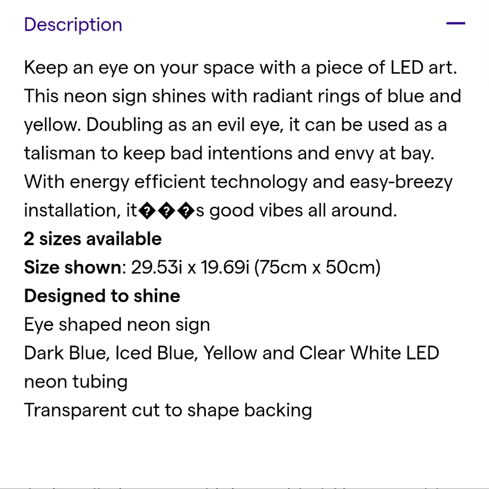 🆕 YELLOWPOP Blue (EYE) LED neon WALL LIGHT SIGN